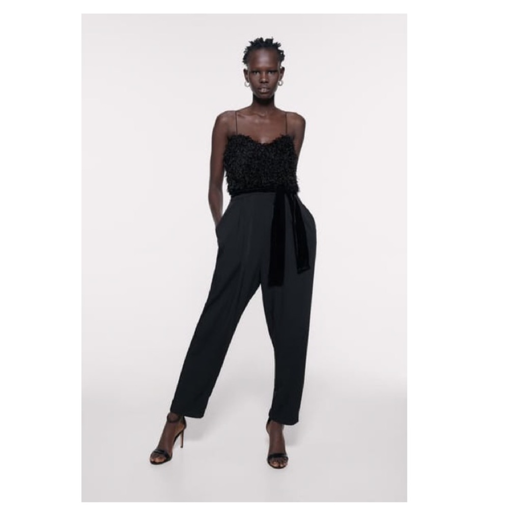 Zara Jumpsuit | Feather Trimmed